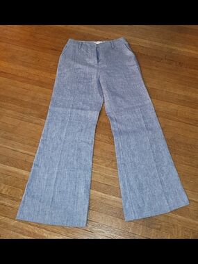 Witchery Light Blue Linen-Blend Trousers